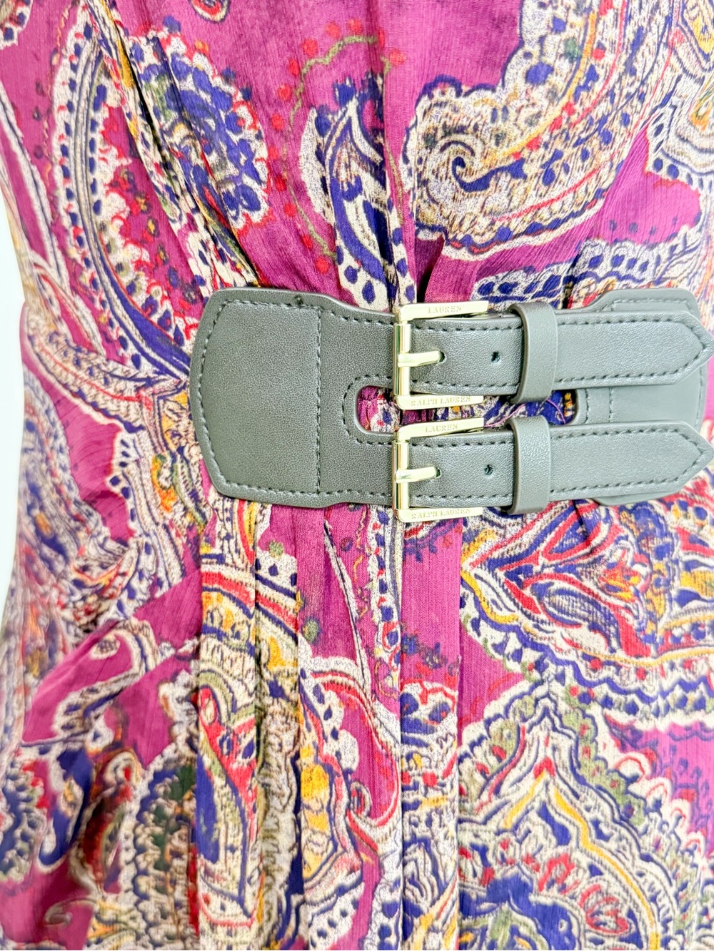 Ralph Lauren One-Shoulder Paisley evening gown - Picture 5 of 9